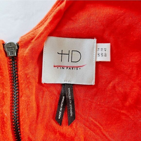 Anthropologie x HD In Paris Ardmore Cross Front V-Neck Knit Dress in Orange 10 - Picture 7 of 10